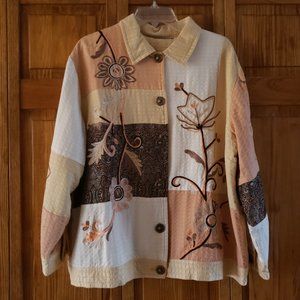 Nice multi color embroidery artsy jacket sz 3X woman's